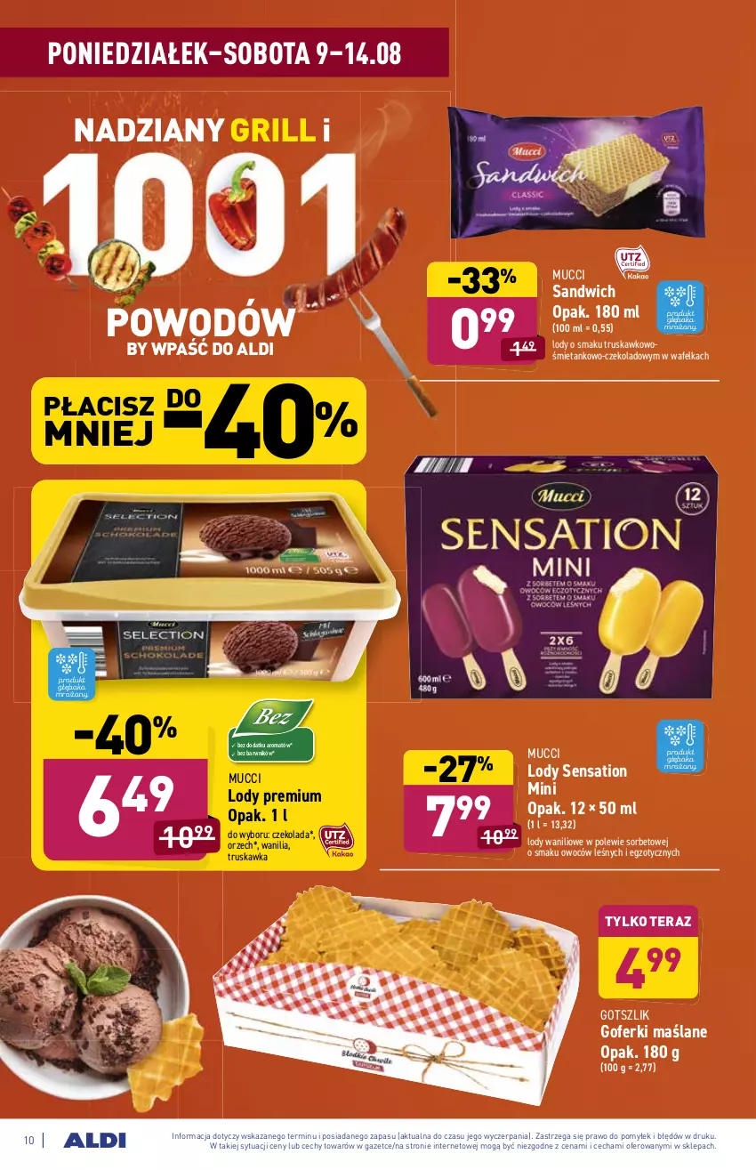 Gazetka promocyjna Aldi - ważna 09.08 do 14.08.2021 - strona 10 - produkty: Czekolada, Grill, Lody, Sati, Tera