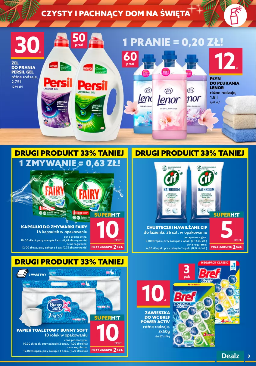 Gazetka promocyjna Dealz - Super ceny na Święta - sprawdź ofertę! - ważna 17.11 do 30.11.2021 - strona 3 - produkty: Bref, Chusteczki, Cif, Colgate, Dozownik, Fa, Fairy, Lenor, LG, Mydło, Naturell, Naturella, Nivea, Nivea Baby, Palmolive, Papier, Papier toaletowy, Pasta do zębów, Persil, Płyn do płukania, Podpaski, Zawieszka do wc, Zmywarki