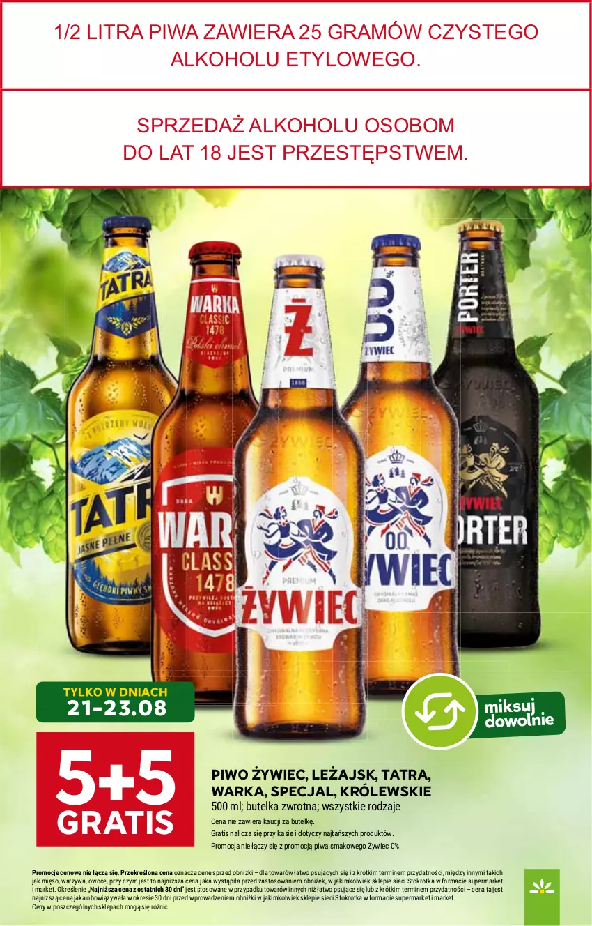 Gazetka promocyjna Stokrotka - Supermarket - ważna 21.08 do 27.08.2025 - strona 36 - produkty: Gra, Królewski, Mięso, Owoce, Piwa, Piwo, Tatra, Warka, Warzywa