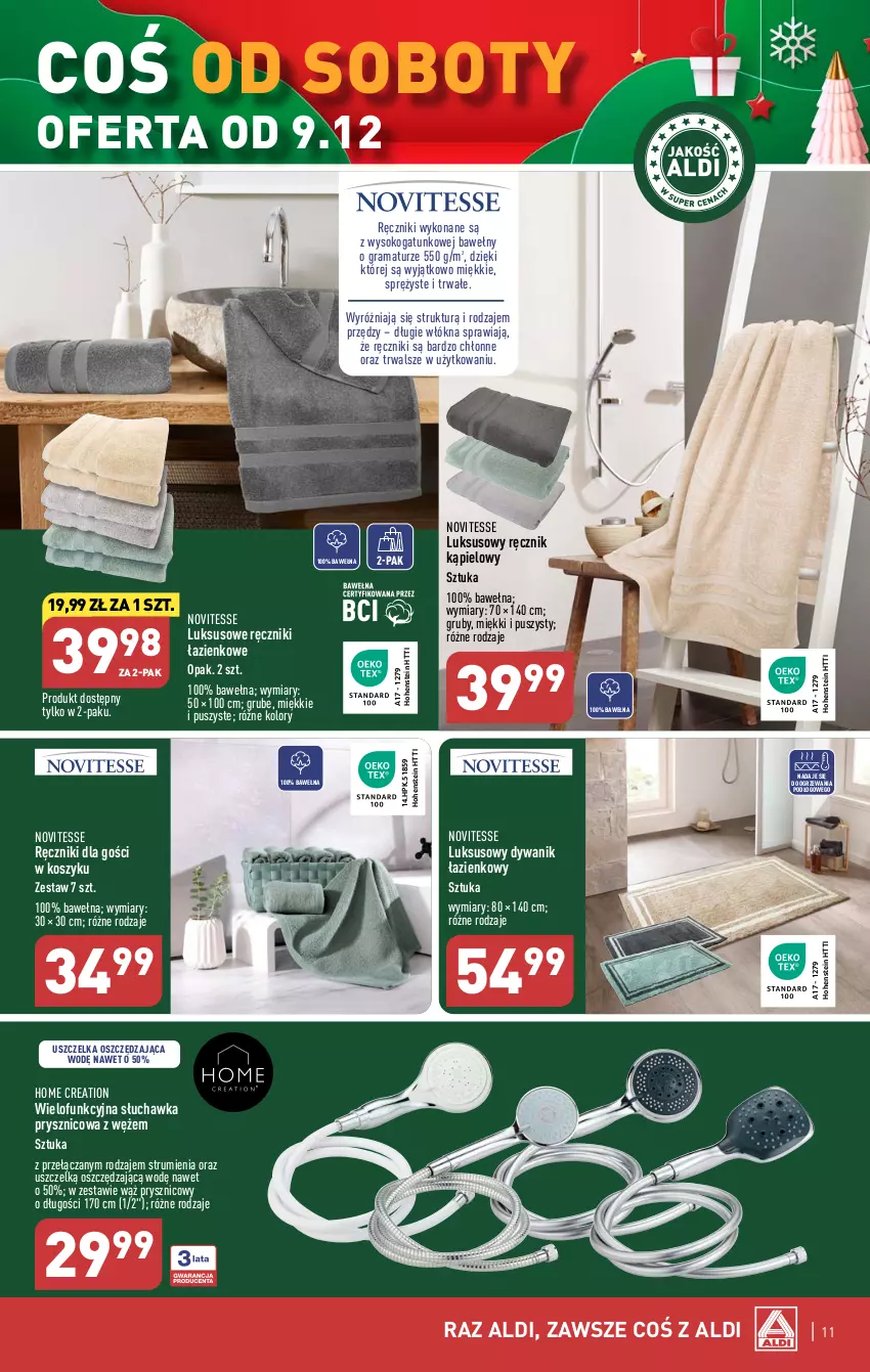 Gazetka promocyjna Aldi - Artykuły przemysłowe i tekstylia - ważna 06.12 do 09.12.2023 - strona 11 - produkty: Dywan, Dywanik, Dywanik łazienkowy, Gra, HP, Kosz, Rama, Ręcznik, Ręcznik kąpielowy, Rum, Słuchawka prysznicowa, Sok, Wełna