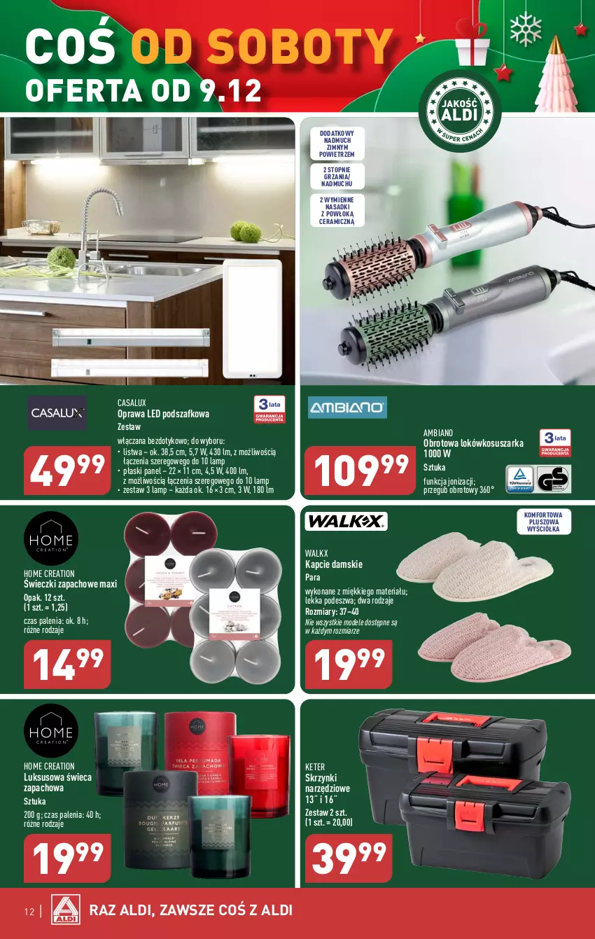 Gazetka promocyjna Aldi - Artykuły przemysłowe i tekstylia - ważna 06.12 do 09.12.2023 - strona 12 - produkty: Kapcie, Listwa, Suszarka, Top