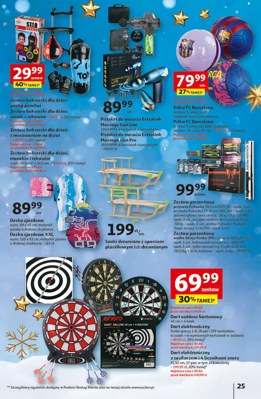 Gazetka promocyjna Auchan - Gazetka Magia Świąt Część 3 Hipermarket Auchan - ważna 30.11 do 06.12.2023 - strona 25 - produkty: Dart elektroniczny, Drzwi, Dzieci, Gra, Lody, Pistolet, Rękawice, Sanki, Sanki drewniane, Sensual, Ser, Zestaw bokserski, Zestaw prezentowy