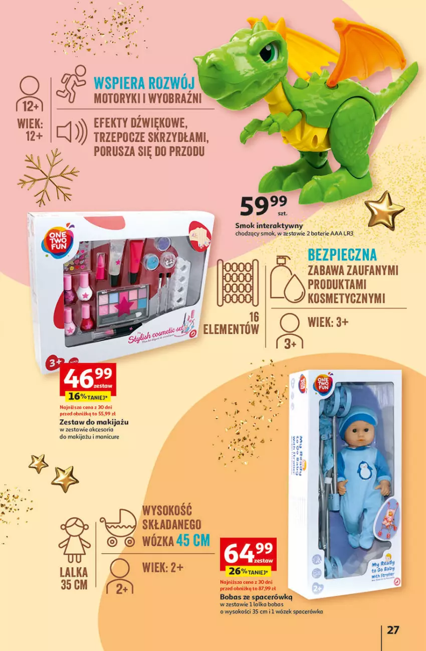 Gazetka promocyjna Auchan - Gazetka Magia Świąt Część 3 Hipermarket Auchan - ważna 30.11 do 06.12.2023 - strona 27 - produkty: Acer, Fa, Lalka, Makijaż, Piec, Por, Sok, Tera, Wózek