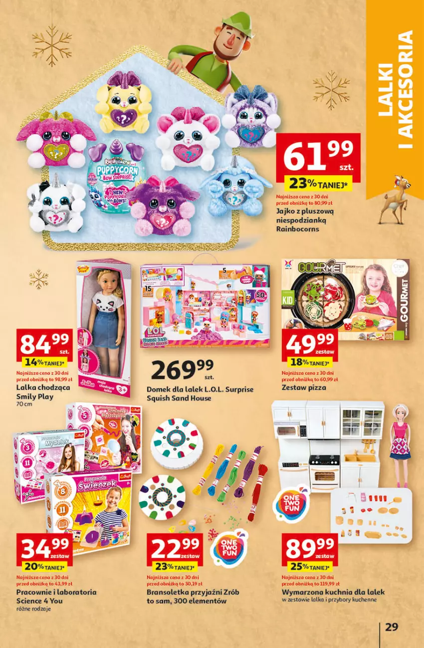 Gazetka promocyjna Auchan - Gazetka Magia Świąt Część 3 Hipermarket Auchan - ważna 30.11 do 06.12.2023 - strona 29 - produkty: Bransoletka, Domek dla lalek, Kuchnia, L.O.L., Lalka, Pizza, Przybory kuchenne