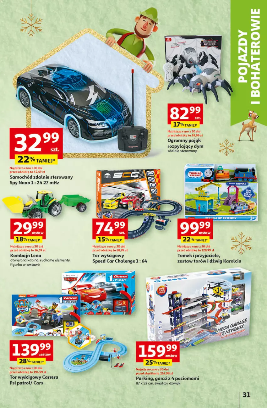 Gazetka promocyjna Auchan - Gazetka Magia Świąt Część 3 Hipermarket Auchan - ważna 30.11 do 06.12.2023 - strona 31 - produkty: Carrera, Cars, Dźwig, Garaż, Psi Patrol, Samochód, Tor wyścigowy