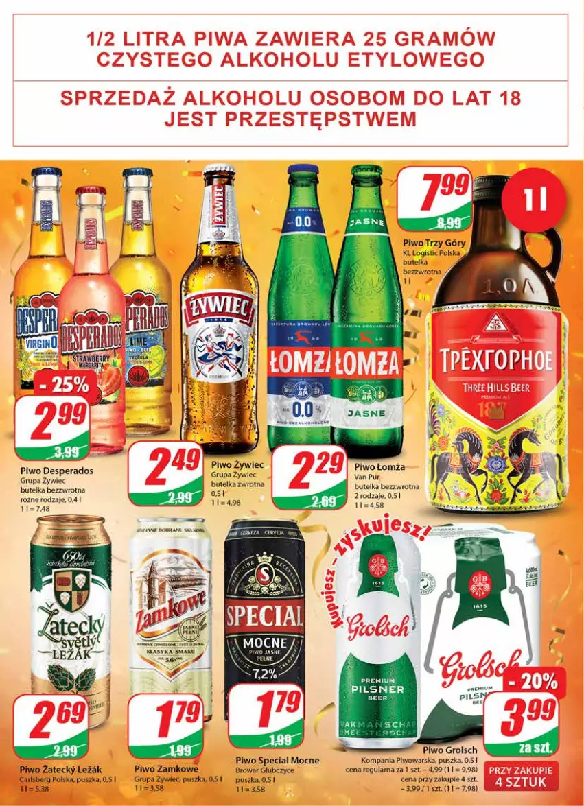 Gazetka promocyjna Dino - Gazetka - ważna 29.12.2021 do 04.01.2022 - strona 16 - produkty: Carlsberg, Desperados, Piwo, Pur