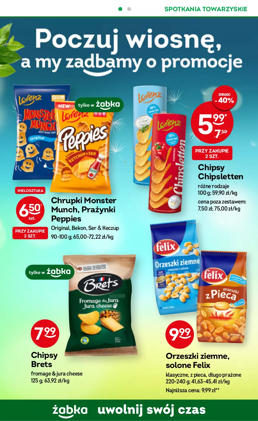 Gazetka promocyjna Żabka - ważna 29.03 do 11.04.2023 - strona 26 - produkty: Beko, Chipsy, Chrupki, Felix, Gin, Monster Munch, Orzeszki, Orzeszki ziemne, Piec, Ser