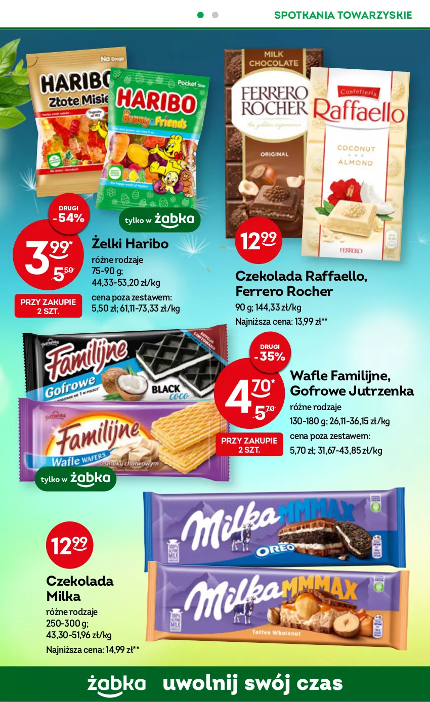 Gazetka promocyjna Żabka - ważna 29.03 do 11.04.2023 - strona 28 - produkty: Czekolada, Fa, Ferrero, Ferrero Rocher, Haribo, Jutrzenka, Milka, Raffaello, Wafle