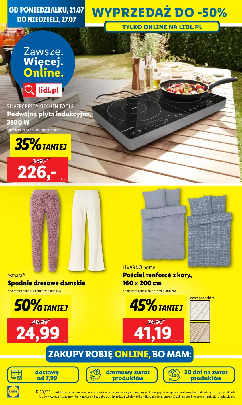 Gazetka promocyjna Lidl - GAZETKA - ważna 21.07 do 26.07.2025 - strona 18 - produkty: Dres, Ivar, Płyta, Płyta indukcyjna, Pościel, Silvercrest, Spodnie, Spodnie dresowe
