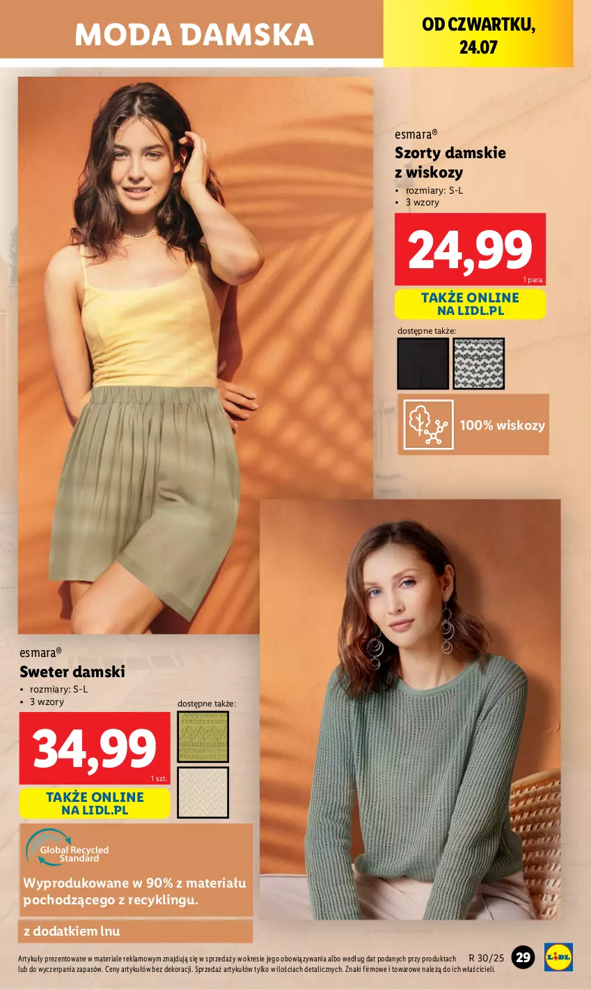 Gazetka promocyjna Lidl - GAZETKA - ważna 21.07 do 26.07.2025 - strona 33 - produkty: Moda, Sweter, Szorty
