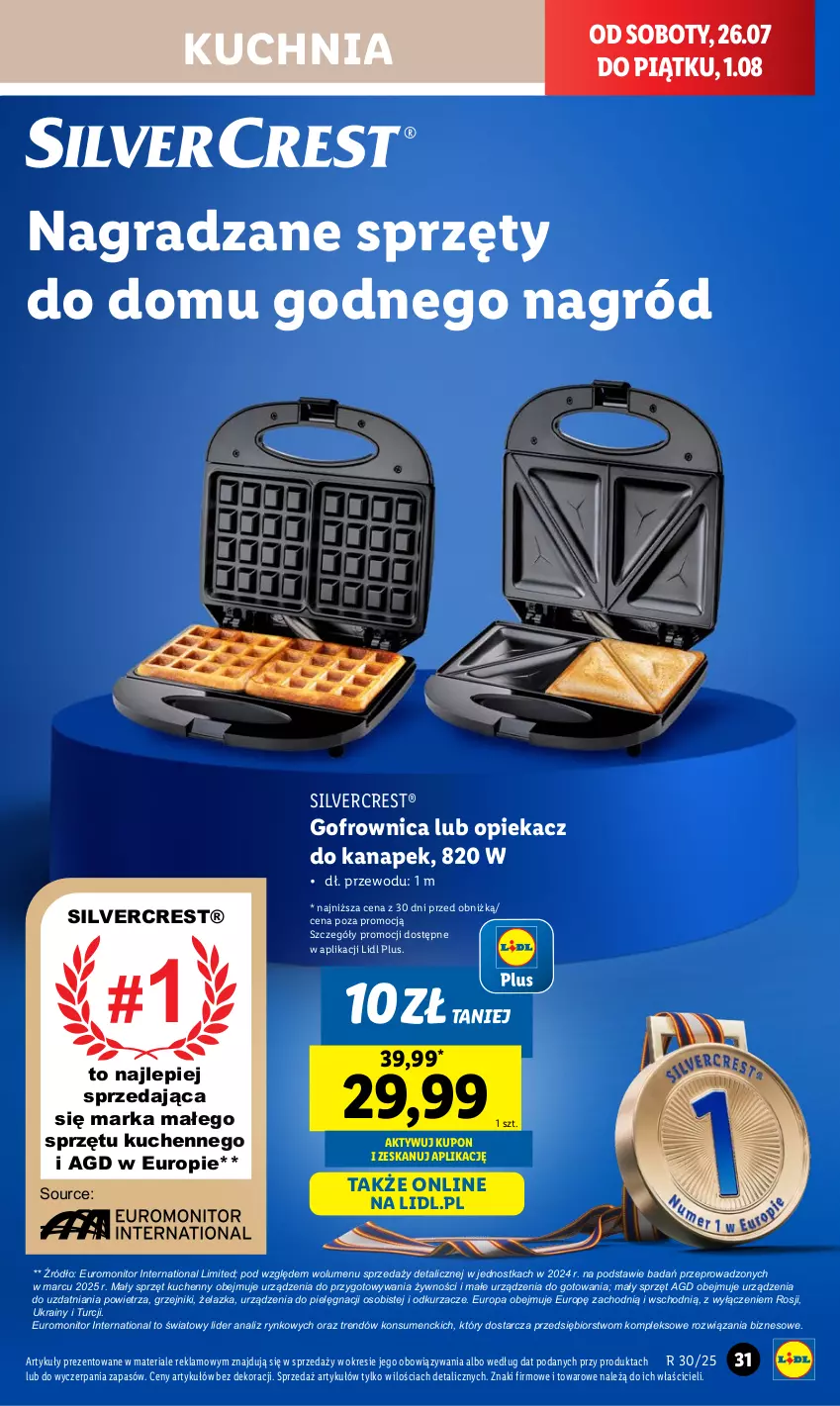 Gazetka promocyjna Lidl - GAZETKA - ważna 21.07 do 26.07.2025 - strona 35 - produkty: Gofrownica, Gra, Grzejnik, Kuchnia, Monitor, Odkurzacz, Odkurzacze, Opiekacz do kanapek, Silvercrest