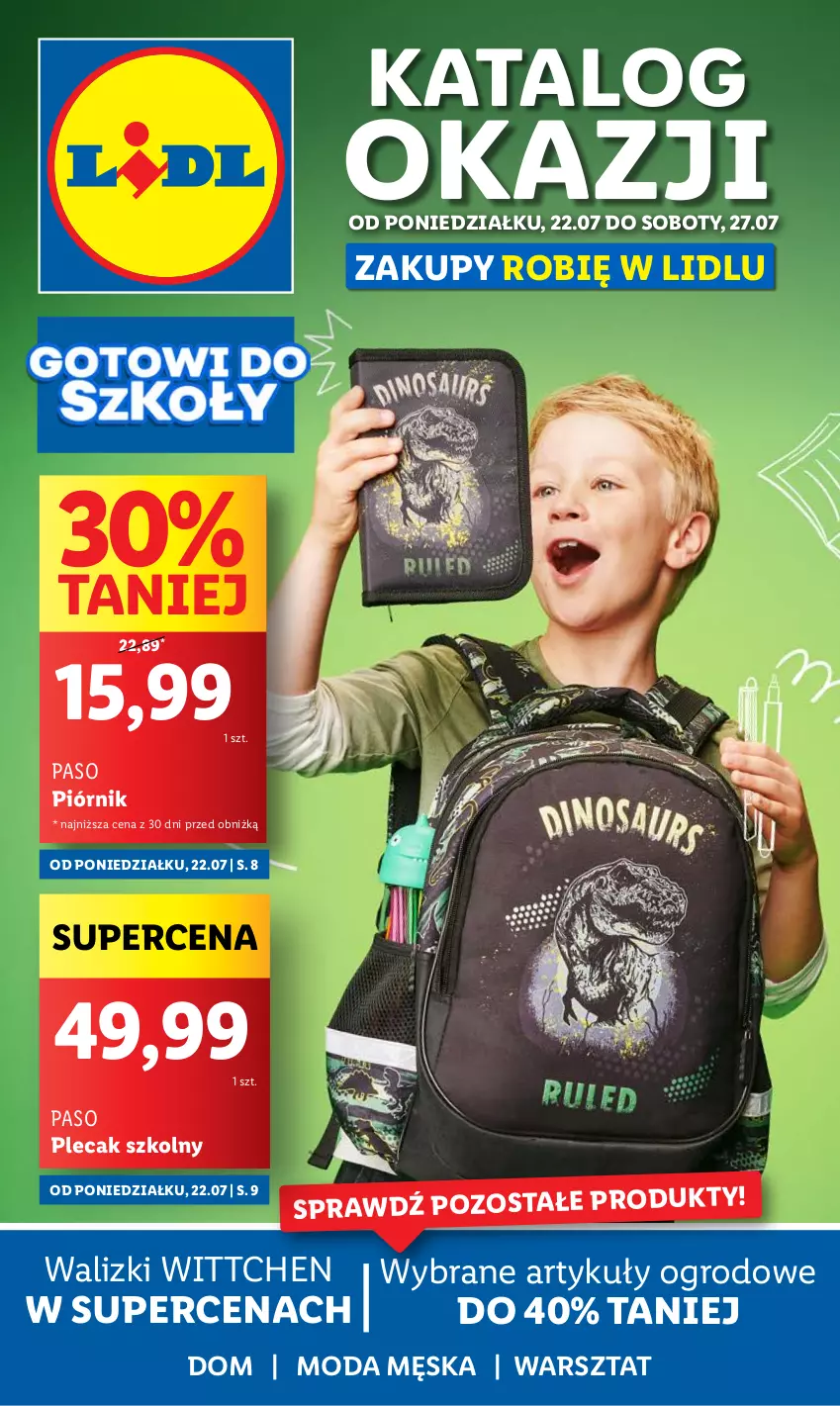 Gazetka promocyjna Lidl - GAZETKA - ważna 22.07 do 27.07.2024 - strona 1 - produkty: Moda, Piórnik, Plecak, Wittchen