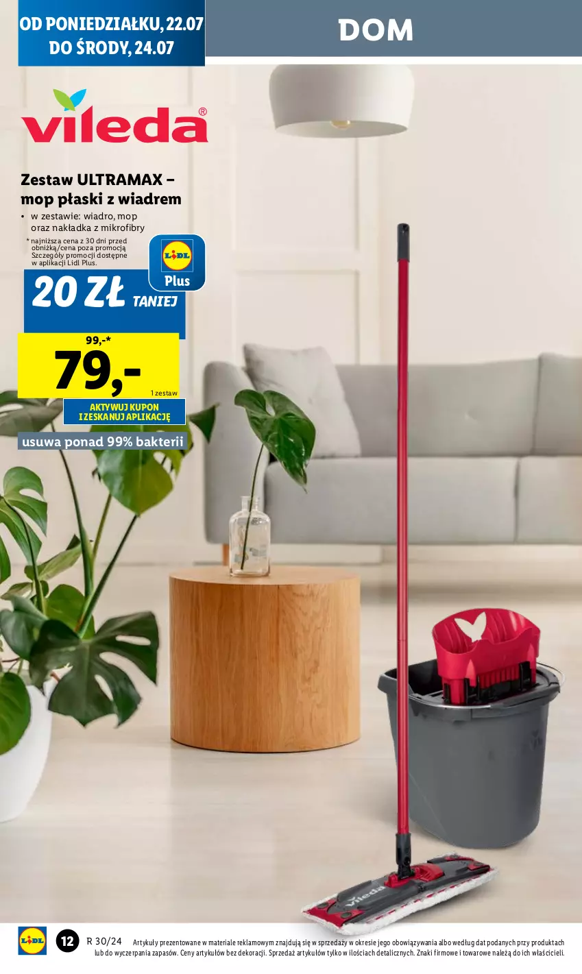 Gazetka promocyjna Lidl - GAZETKA - ważna 22.07 do 27.07.2024 - strona 18 - produkty: Mop, Rama, Wiadro