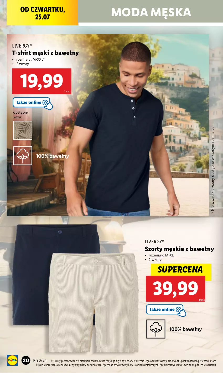 Gazetka promocyjna Lidl - GAZETKA - ważna 22.07 do 27.07.2024 - strona 26 - produkty: Moda, Szorty, T-shirt