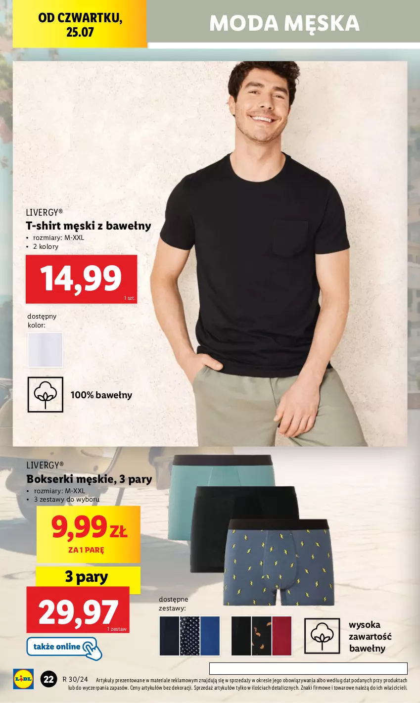 Gazetka promocyjna Lidl - GAZETKA - ważna 22.07 do 27.07.2024 - strona 28 - produkty: Bokserki, Moda, Ser, Sok, T-shirt