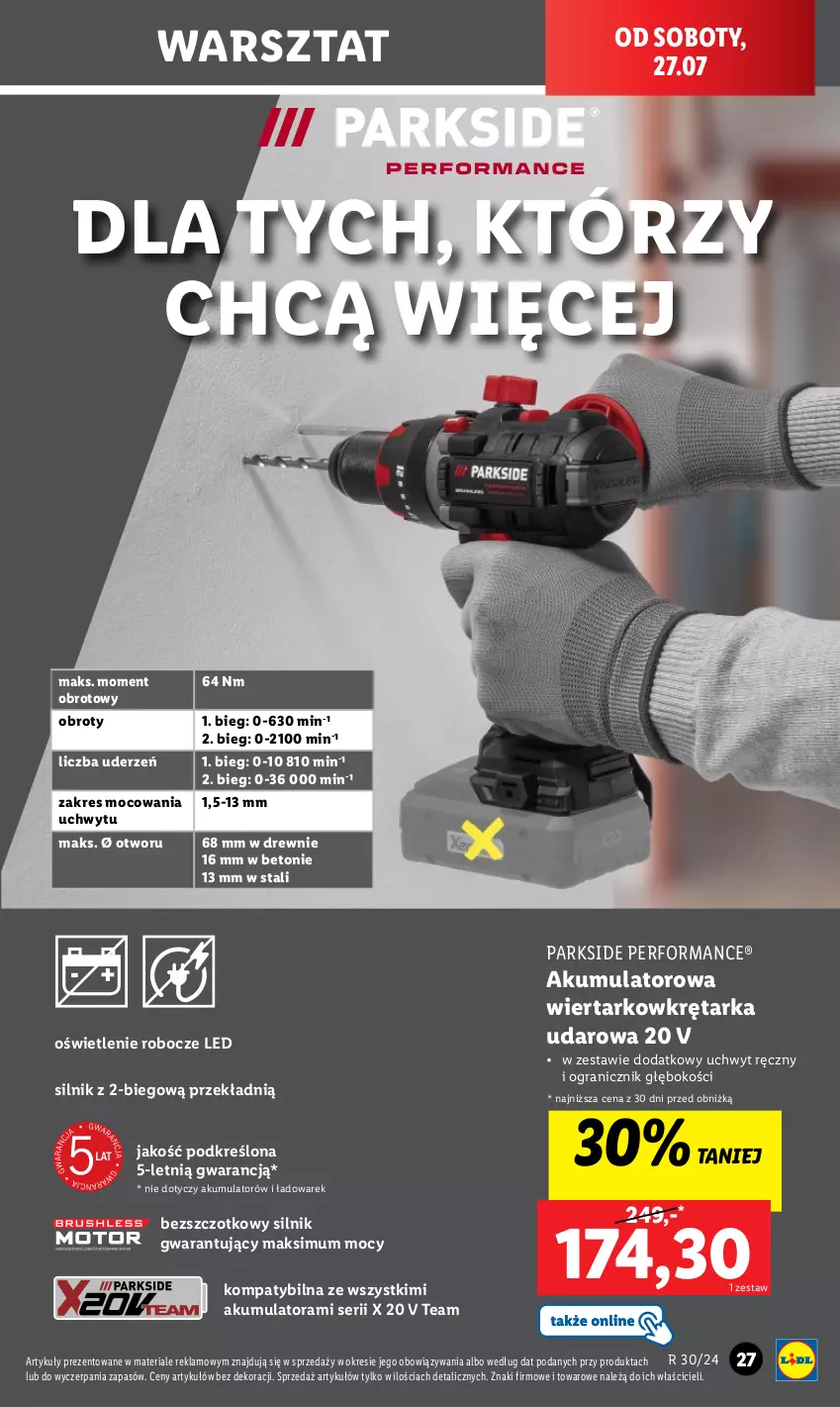 Gazetka promocyjna Lidl - GAZETKA - ważna 22.07 do 27.07.2024 - strona 33 - produkty: Akumulator, Akumulatorowa wiertarkowkrętark, Gra, Parkside, Ser, Tarka, Wiertarkowkrętarka, Wkręt, Wkrętarka