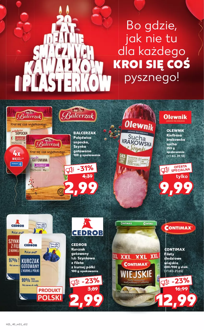 Gazetka promocyjna Kaufland - 20 lat Kauflandu - ważna 07.10 do 20.10.2021 - strona 2 - produkty: Kiełbasa, Kiełbasa krakowska, Kurczak, Kurczak gotowany, Olewnik, Polędwica, Szynka