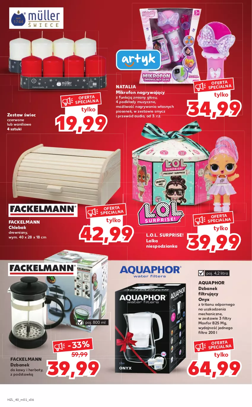 Gazetka promocyjna Kaufland - 20 lat Kauflandu - ważna 07.10 do 20.10.2021 - strona 6 - produkty: Aquaphor, Chleb, Chlebak, Dzbanek, Dzbanek filtrujący, Fa, Gry, L.O.L., Lalka, Mikrofon, Podkład, Por, Przewód, Smycz