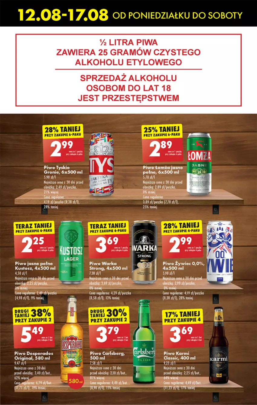 Gazetka promocyjna Biedronka - Od poniedzialku - ważna 12.08 do 17.08.2024 - strona 57 - produkty: AEG, Desperados, Fa, Gin, Gra, Karmi, Piwa, Piwo, Piwo jasne, Tyskie, Warka