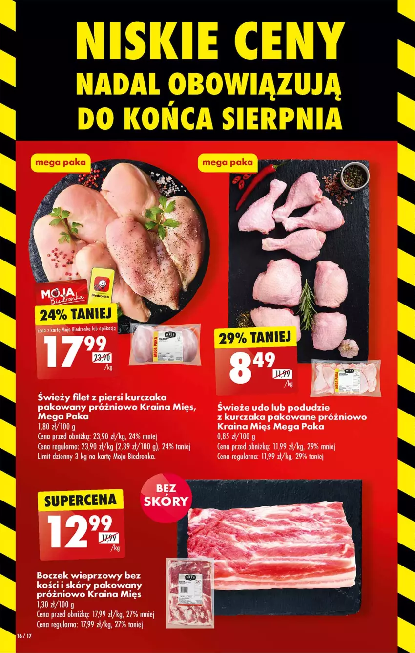 Gazetka promocyjna Biedronka - Od poniedzialku - ważna 21.08 do 26.08.2023 - strona 16 - produkty: Boczek, Boczek wieprzowy, Dron, Filet z piersi kurczaka, Kurczak