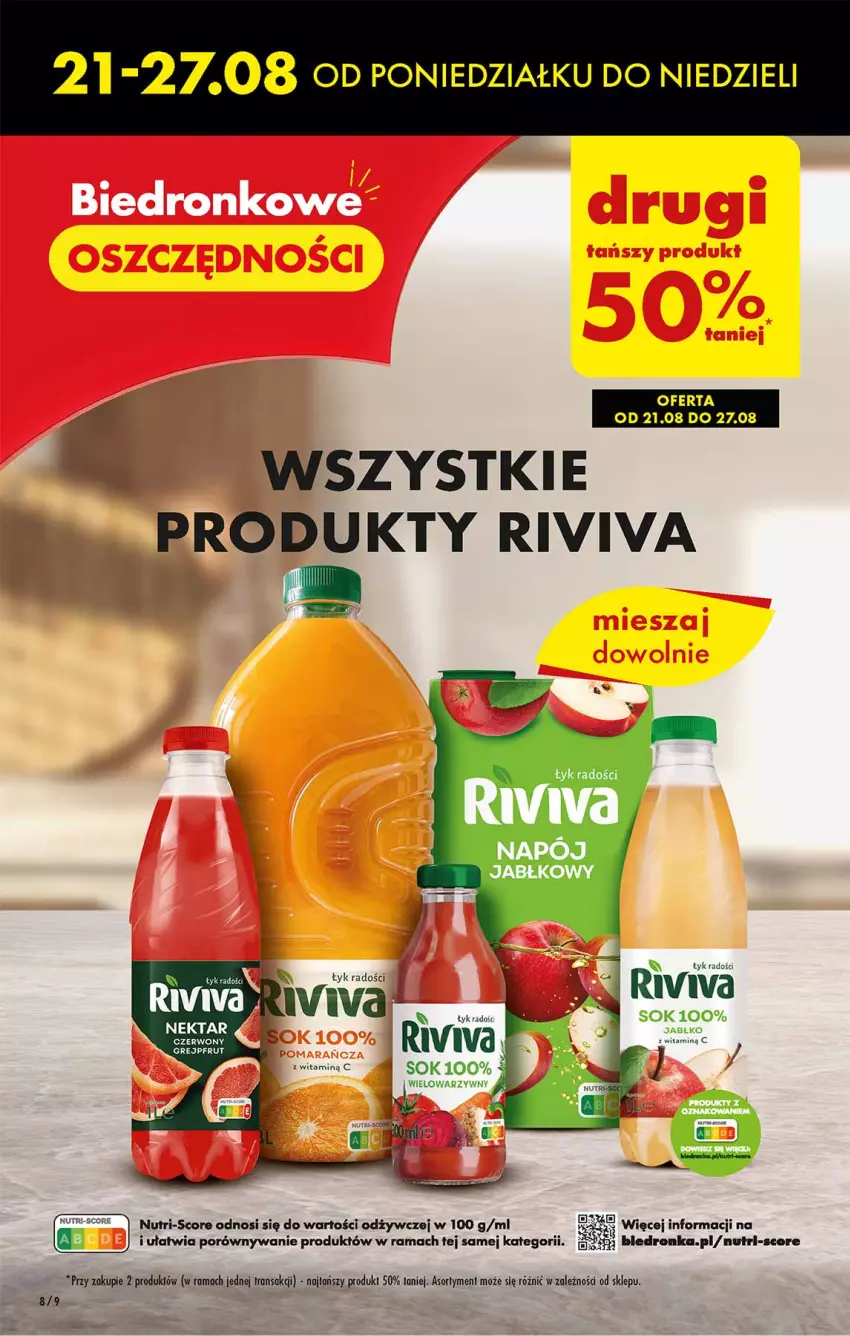 Gazetka promocyjna Biedronka - Od poniedzialku - ważna 21.08 do 26.08.2023 - strona 8 - produkty: Grejpfrut, Por, Rama, Sok, Tran