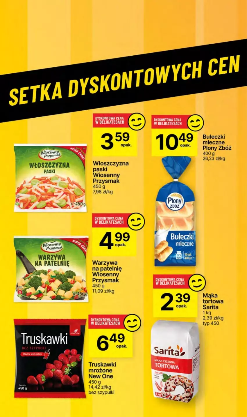 Gazetka promocyjna Delikatesy Centrum - NOWA GAZETKA Delikatesy Centrum od 27 czerwca! 27.06-3.07.2024 - ważna 27.06 do 03.07.2024 - strona 45 - produkty: Bułeczki, Bułeczki mleczne, Mąka, Mąka tortowa, Sarita, Truskawki, Warzywa