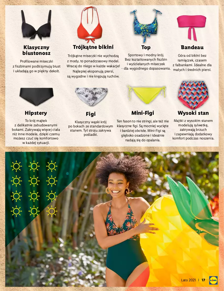 Gazetka promocyjna Lidl - KATALOG SKLEPU ONLINE - ważna 07.06 do 11.07.2021 - strona 17 - produkty: Bikini, Biustonosz, Fa, Figi, Majtki, Majtki z wysokim stanem, Por, Sok, Sport, Stringi, Top