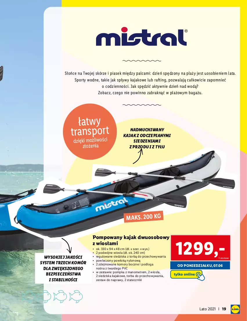 Gazetka promocyjna Lidl - KATALOG SKLEPU ONLINE - ważna 07.06 do 11.07.2021 - strona 19 - produkty: Piec, Pompka, Por, Sok, Sport, Sporty wodne, Torba, Tran