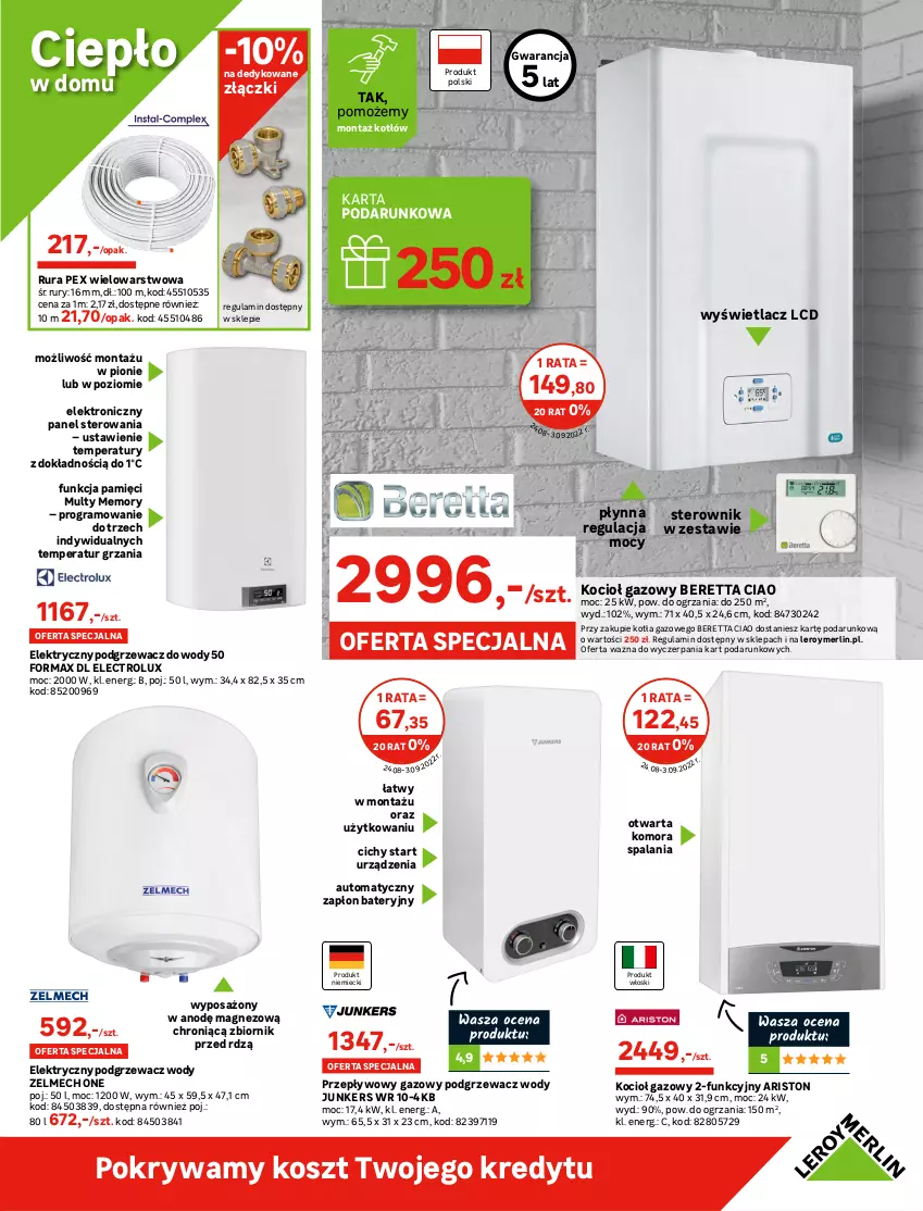 Gazetka promocyjna Leroy Merlin - Gazetka Leroy Merlin - ważna 24.08 do 13.09.2022 - strona 17 - produkty: Deska wolnoopadająca, Electrolux, Gra, Koc, Kocioł gazowy, Kosz, Magnez, Miska, Pokrywa, Rura, Zestaw podtynkowy WC