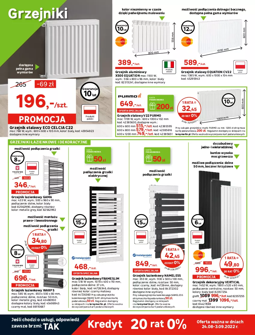 Gazetka promocyjna Leroy Merlin - Gazetka Leroy Merlin - ważna 24.08 do 13.09.2022 - strona 18 - produkty: Ekogroszek, Fa, Gra, Groszek, Grzejnik, Grzejnik łazienkowy, Grzejnik stalowy, Kominek, Kosz, LANA, LG, Pellet, Piec, Pokrywa, Pur, Rama, Sok, Wełna, Wełna szklana, Wkład kominkowy