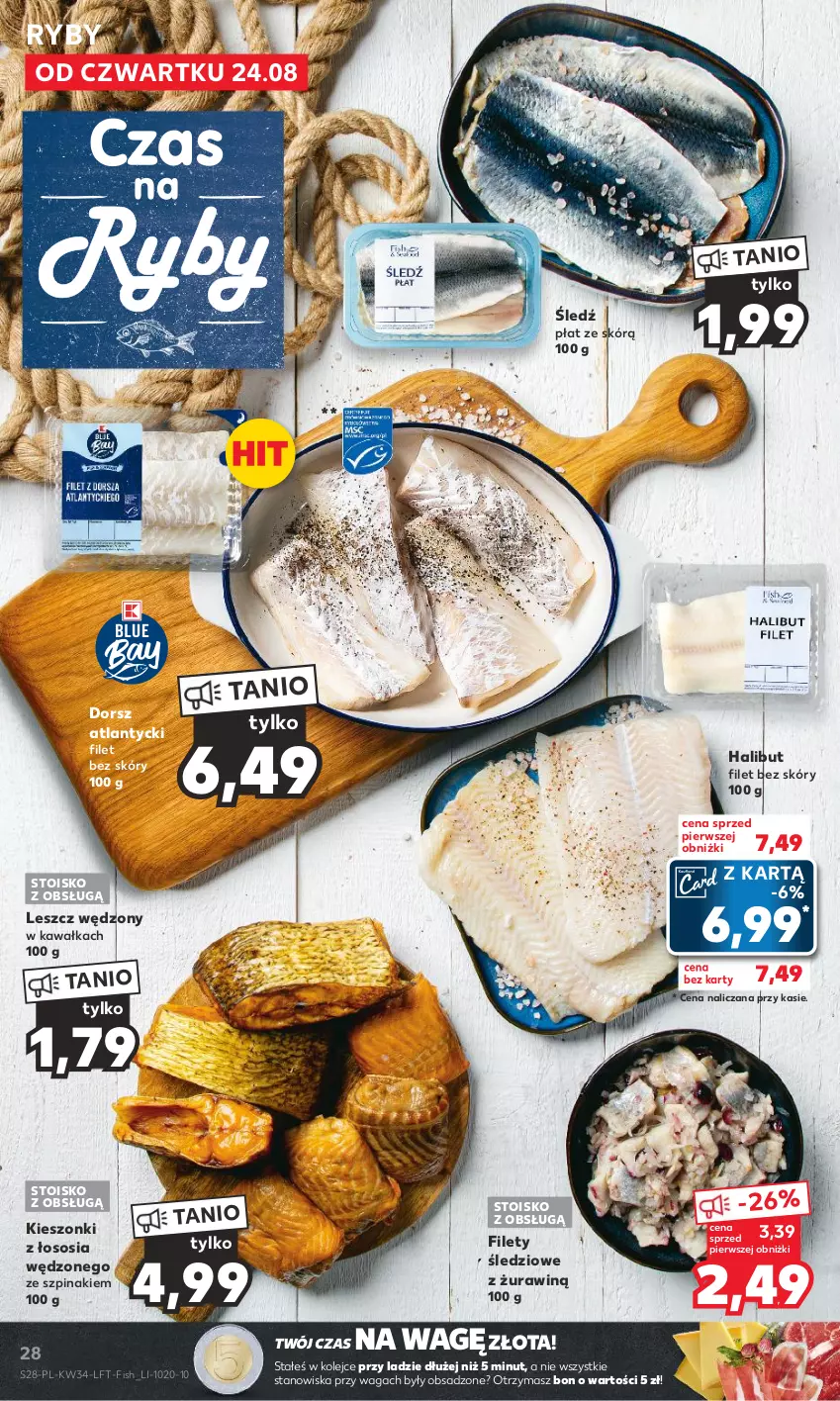 Gazetka promocyjna Kaufland - Gazetka tygodnia - ważna 24.08 do 30.08.2023 - strona 28 - produkty: Dorsz, Halibut, Kawa, Olej, Sos, Szpinak, Waga