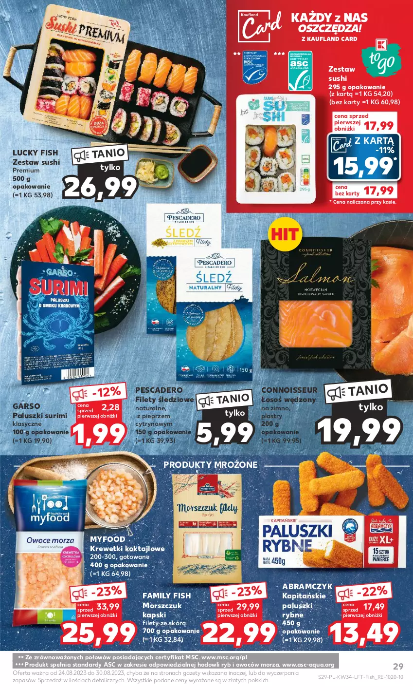 Gazetka promocyjna Kaufland - Gazetka tygodnia - ważna 24.08 do 30.08.2023 - strona 29 - produkty: Fa, Krewetki, Paluszki rybne, Pieprz, Produkty mrożone, Surimi, Sushi