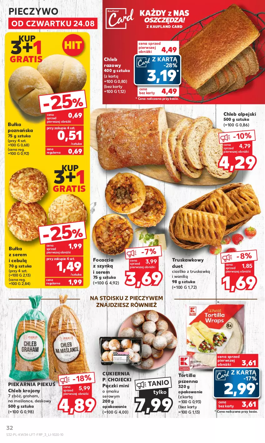 Gazetka promocyjna Kaufland - Gazetka tygodnia - ważna 24.08 do 30.08.2023 - strona 32 - produkty: Bułka, Chleb, Cukier, Focaccia, Gra, Piec, Pieczywo, Ser, Tortilla