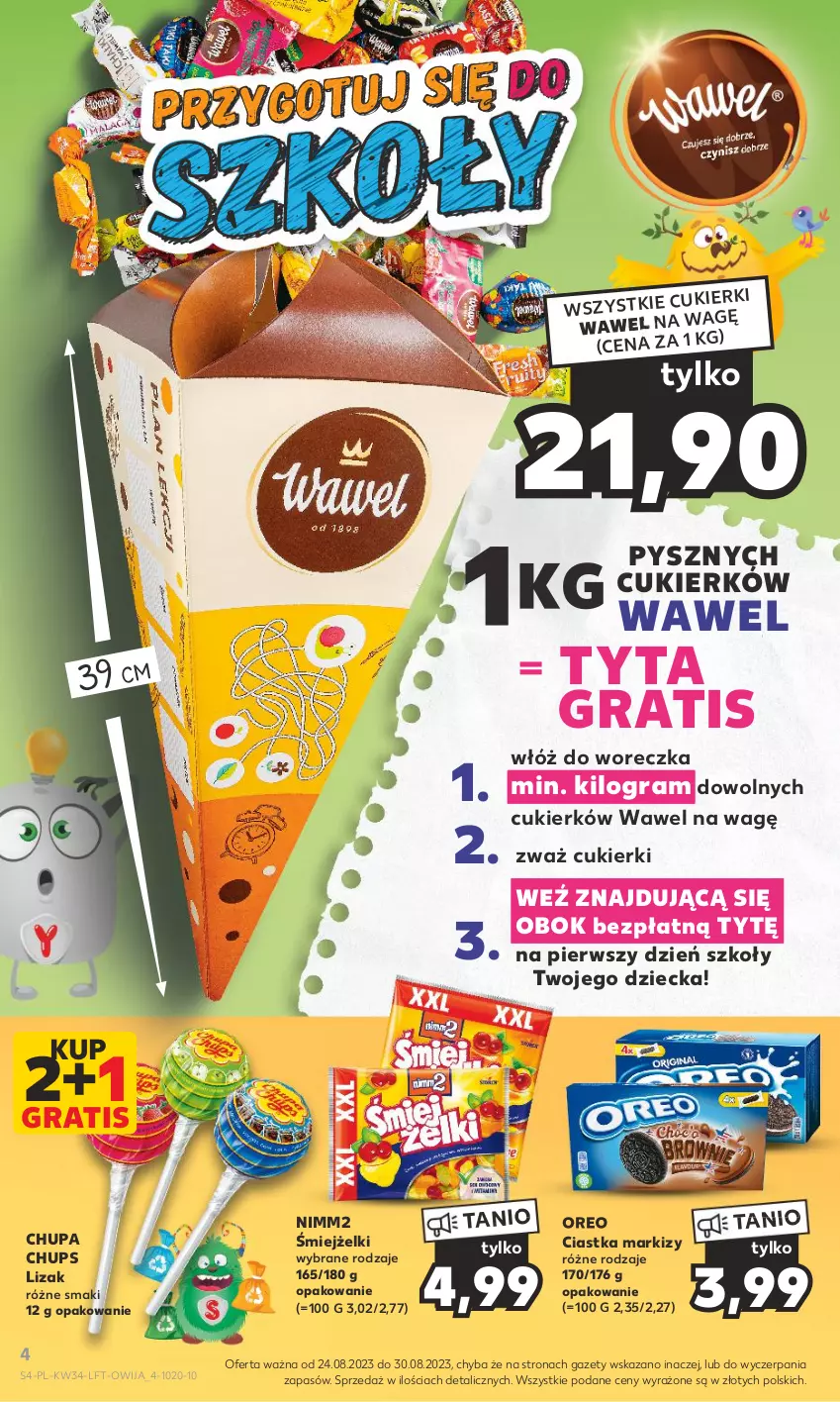 Gazetka promocyjna Kaufland - Gazetka tygodnia - ważna 24.08 do 30.08.2023 - strona 4 - produkty: Chupa Chups, Ciastka, Cukier, Cukierki, Gra, Nimm2, Oreo, Wawel