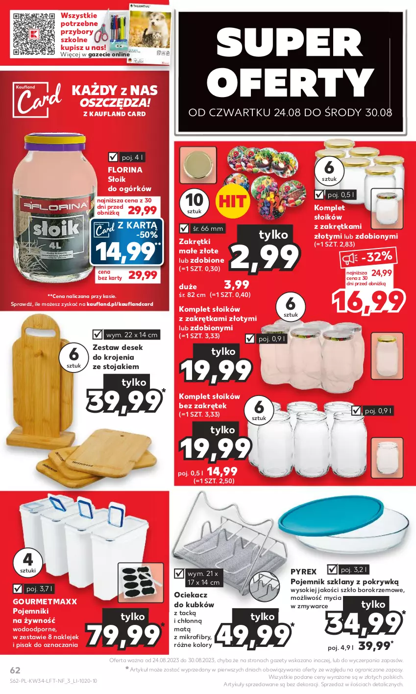 Gazetka promocyjna Kaufland - Gazetka tygodnia - ważna 24.08 do 30.08.2023 - strona 62 - produkty: Gra, Klej, Ociekacz, Pojemnik, Pojemnik szklany, Por, Sok, Stojak