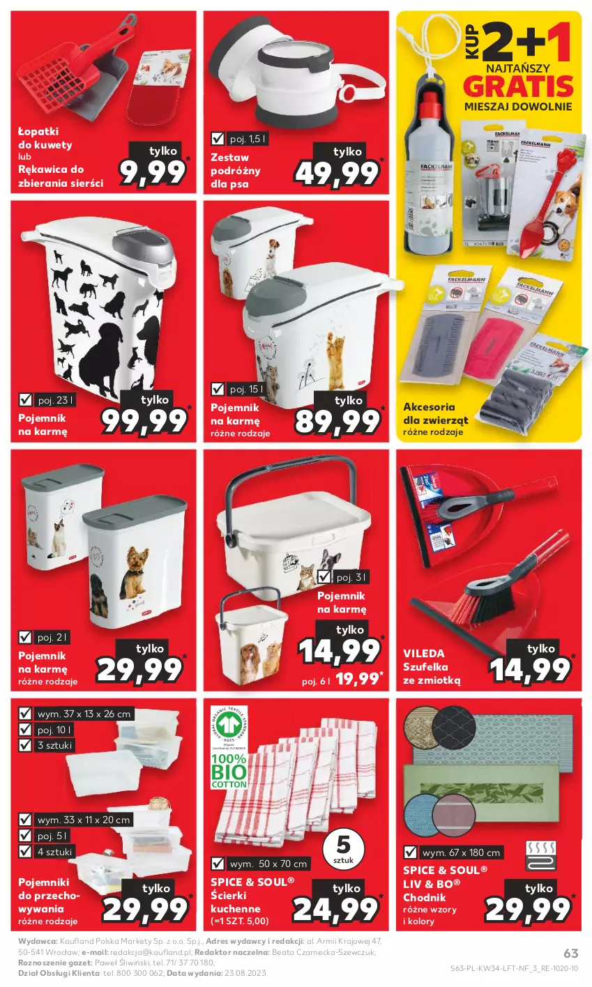 Gazetka promocyjna Kaufland - Gazetka tygodnia - ważna 24.08 do 30.08.2023 - strona 63 - produkty: Chodnik, Dres, Gra, Pojemnik, Szufelka, Vileda