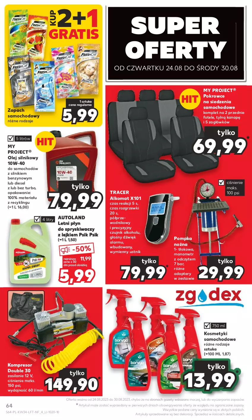 Gazetka promocyjna Kaufland - Gazetka tygodnia - ważna 24.08 do 30.08.2023 - strona 64 - produkty: Acer, Alkomat, Diesel, Fotel, Gra, Kompresor, Noż, Olej, Olej silnikowy, Płyn do spryskiwaczy, Pompka, Przewodnik, Silan, Ustnik