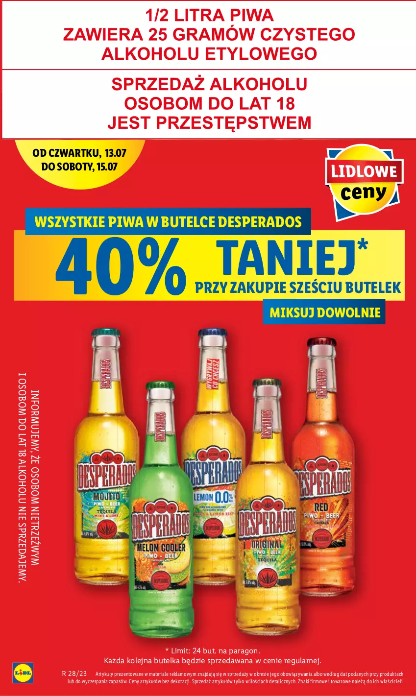 Gazetka promocyjna Lidl - GAZETKA - ważna 13.07 do 15.07.2023 - strona 14 - produkty: Anew, Desperados, HP, Olej, Piwa