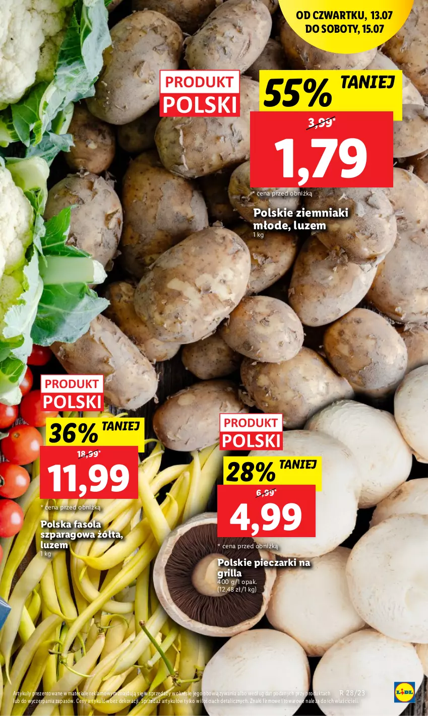 Gazetka promocyjna Lidl - GAZETKA - ważna 13.07 do 15.07.2023 - strona 27 - produkty: Fa, Fasola, Fasola szparagowa, Grill, Piec, Ziemniaki