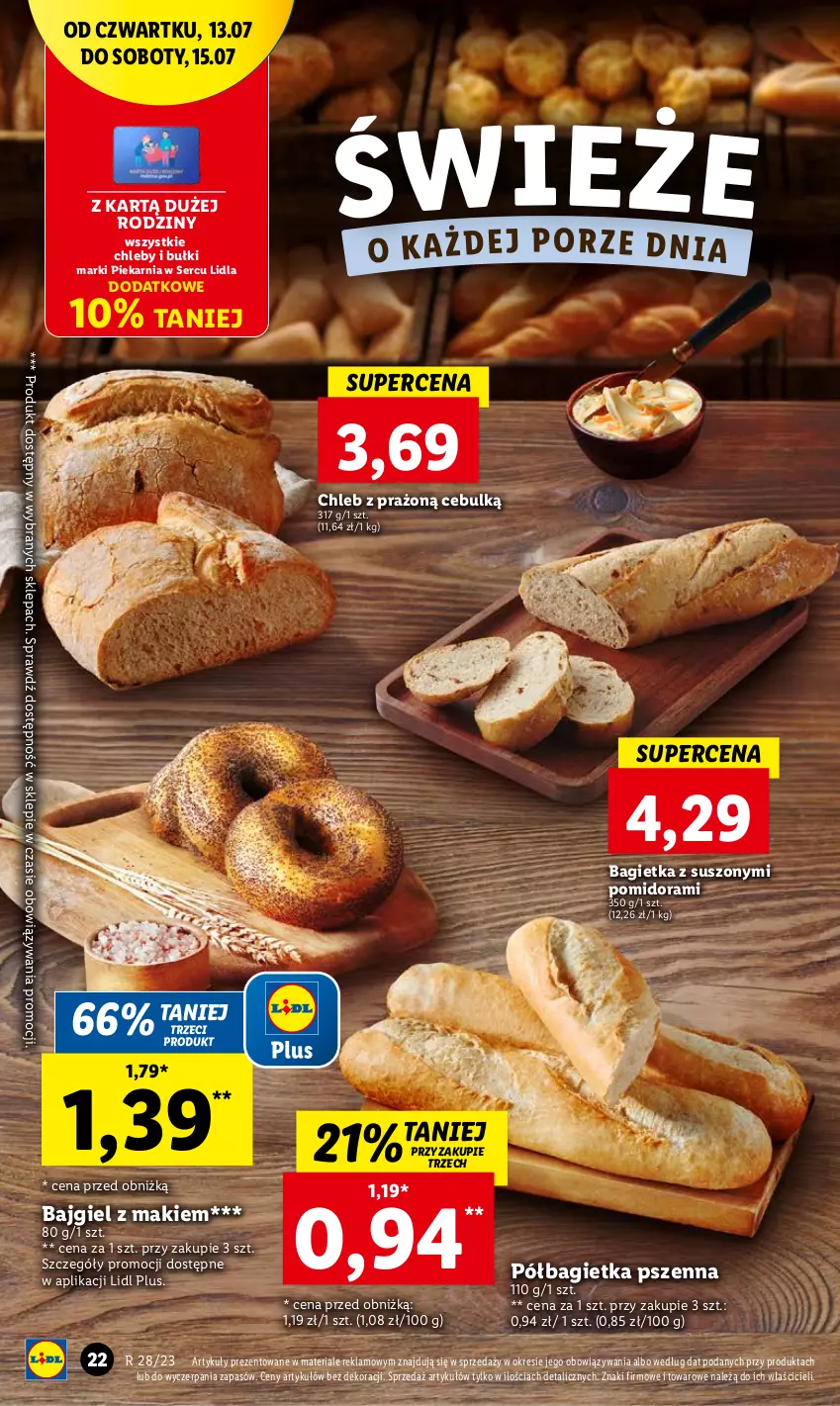 Gazetka promocyjna Lidl - GAZETKA - ważna 13.07 do 15.07.2023 - strona 34 - produkty: Bagietka, Bagietka pszenna, Chleb, Półbagietka, Ser