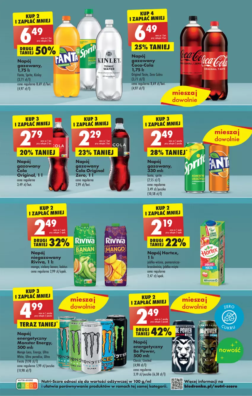 Gazetka promocyjna Biedronka - ważna 29.05 do 03.06.2023 - strona 35 - produkty: Coca-Cola, Dron, Fa, Fanta, Gin, Hortex, Kaktus, Mango, Mięta, Napój, Napój energetyczny, Napój gazowany, Por, Rama, Tera