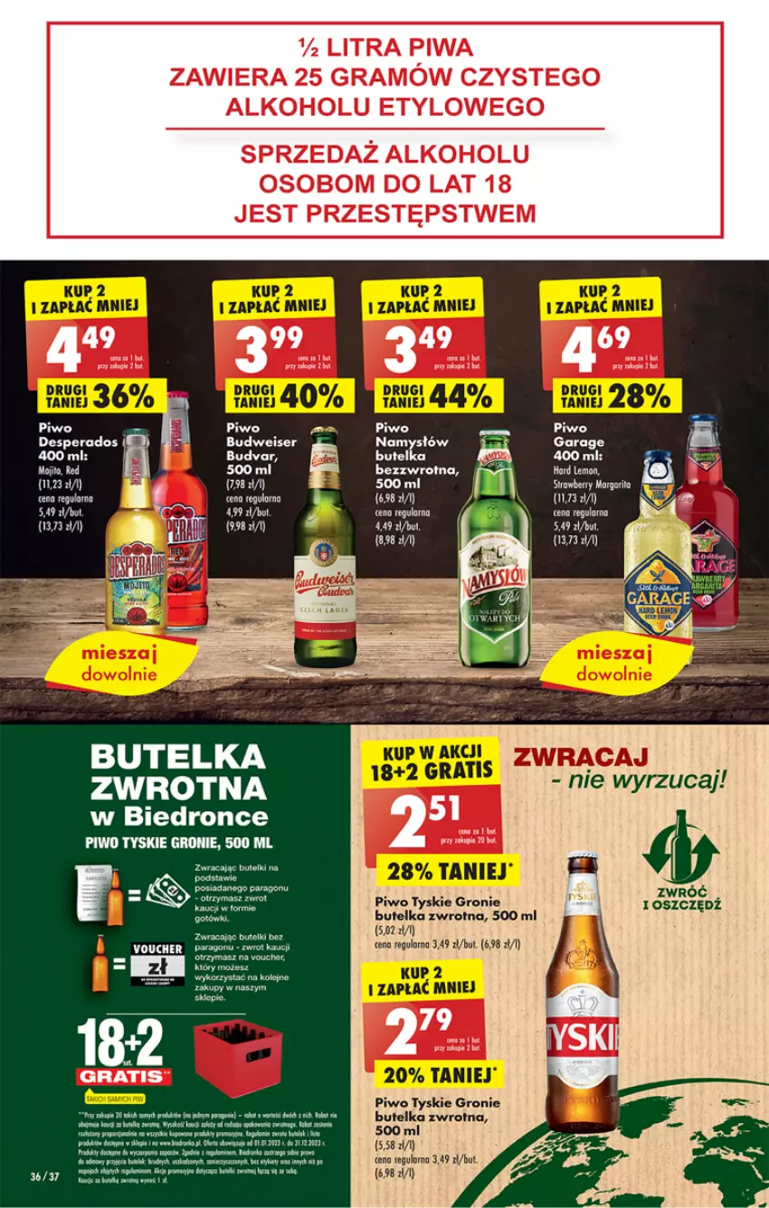 Gazetka promocyjna Biedronka - ważna 29.05 do 03.06.2023 - strona 36 - produkty: Desperados, Dron, Gra, Namysłów, Piwo, Ser, Tyskie