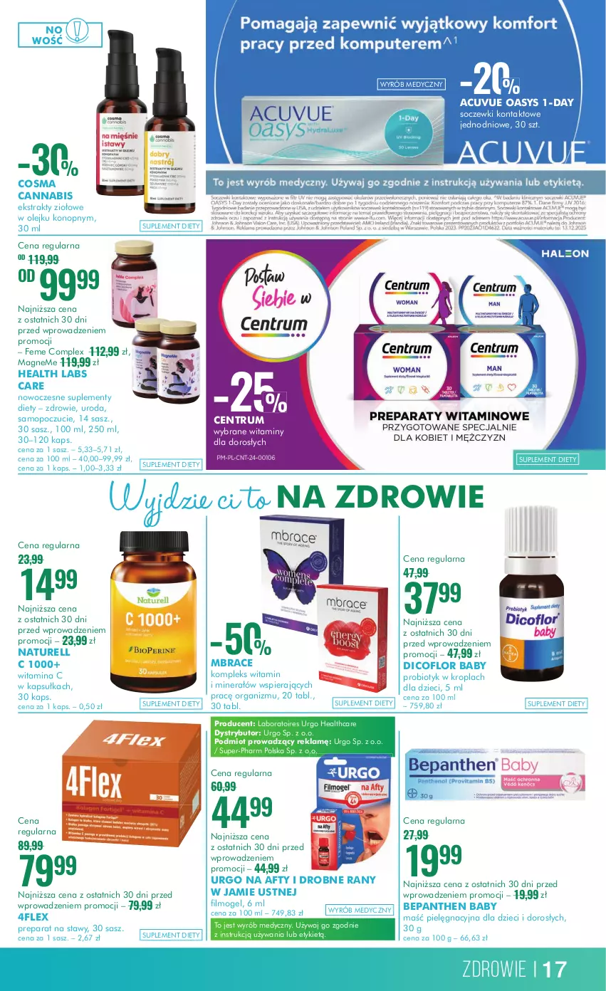 Gazetka promocyjna Super Pharm - Gazetka - ważna 27.06 do 10.07.2024 - strona 17 - produkty: Bepanthen, Dicoflor, Dzieci, Mop, Naturell, Olej, Probiotyk, Rum, Soczewki kontaktowe, Suplement diety, Urgo, Zdrowie