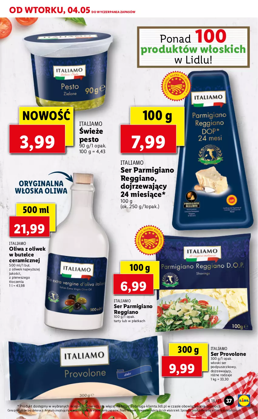 Gazetka promocyjna Lidl - GAZETKA - ważna 04.05 do 05.05.2021 - strona 37 - produkty: Gin, Oliwa z oliwek, Pesto, Ser