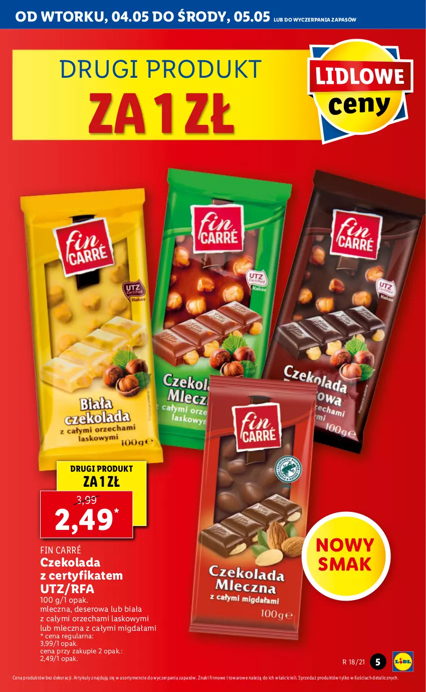 Gazetka promocyjna Lidl - GAZETKA - ważna 04.05 do 05.05.2021 - strona 5 - produkty: Czekolada, Deser, Fa, Ser