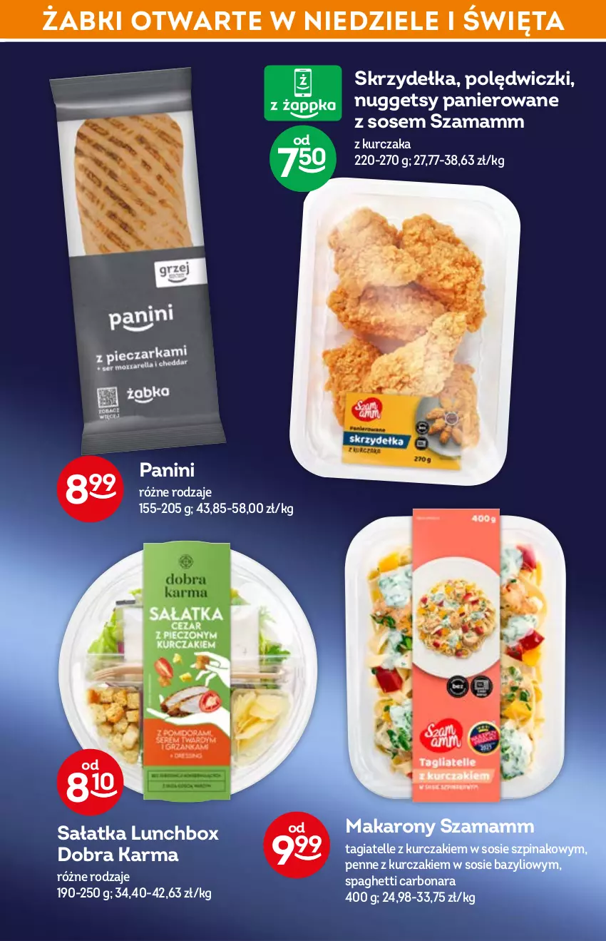 Gazetka promocyjna Żabka - ważna 27.04 do 03.05.2022 - strona 15 - produkty: Bazyl, Kurczak, Makaron, Penne, Sałat, Sałatka, Sos, Spaghetti, Szpinak