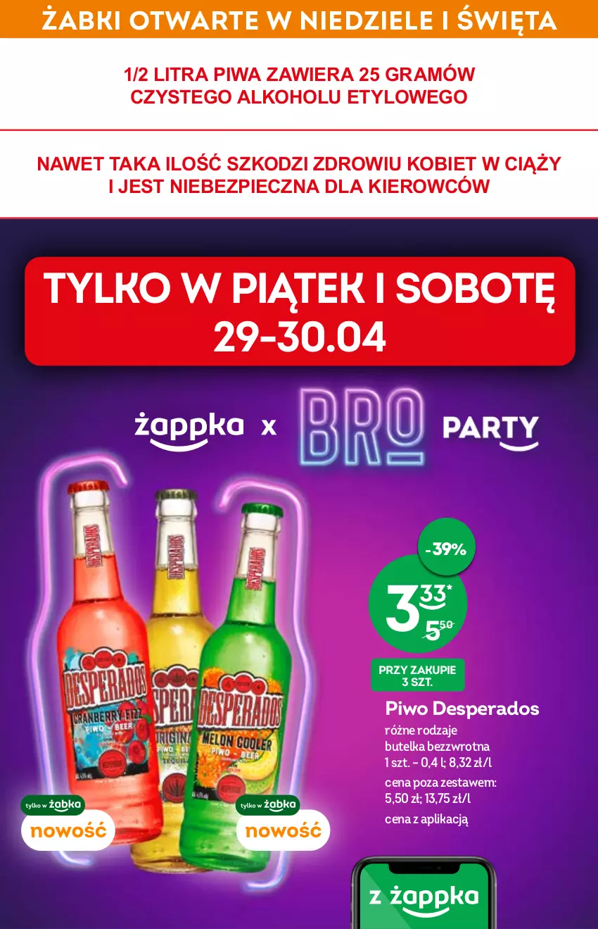 Gazetka promocyjna Żabka - ważna 27.04 do 03.05.2022 - strona 23 - produkty: Desperados, Gra, Piec, Piwa, Piwo