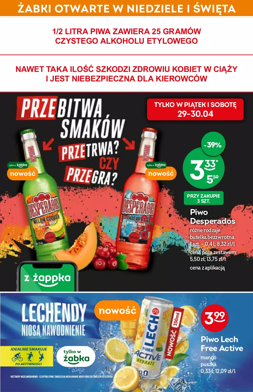 Gazetka promocyjna Żabka - ważna 27.04 do 03.05.2022 - strona 24 - produkty: Desperados, Gra, Mango, Piec, Piwa, Piwo