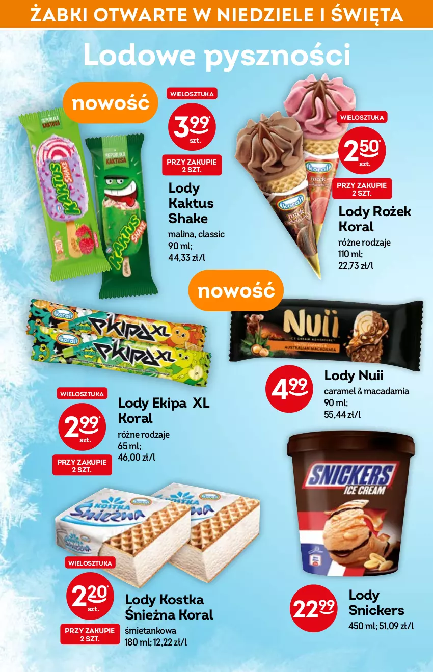 Gazetka promocyjna Żabka - ważna 27.04 do 03.05.2022 - strona 28 - produkty: Kaktus, Lody, Snickers