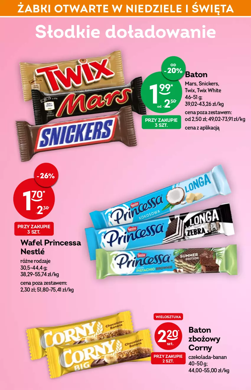 Gazetka promocyjna Żabka - ważna 27.04 do 03.05.2022 - strona 46 - produkty: Baton, Czekolada, Mars, Nestlé, Princessa, Snickers, Twix